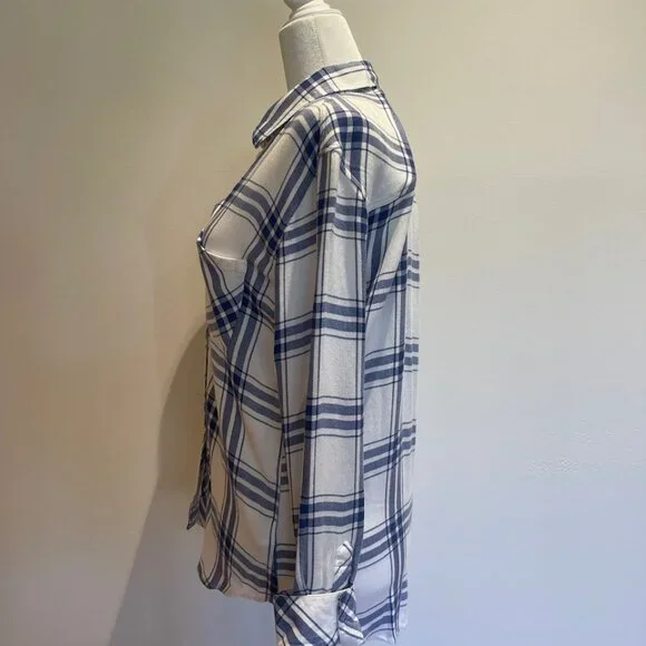 Rails Hunter & White Sapphire Plaid Shirt - Size XS - Picture 2 of 4